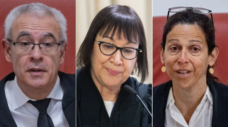 From right: Supreme Court Justices Ruth Ronen, Gila Kanfi-Steinitz, and Ofer Grosskopf (Photos: Flash90)
